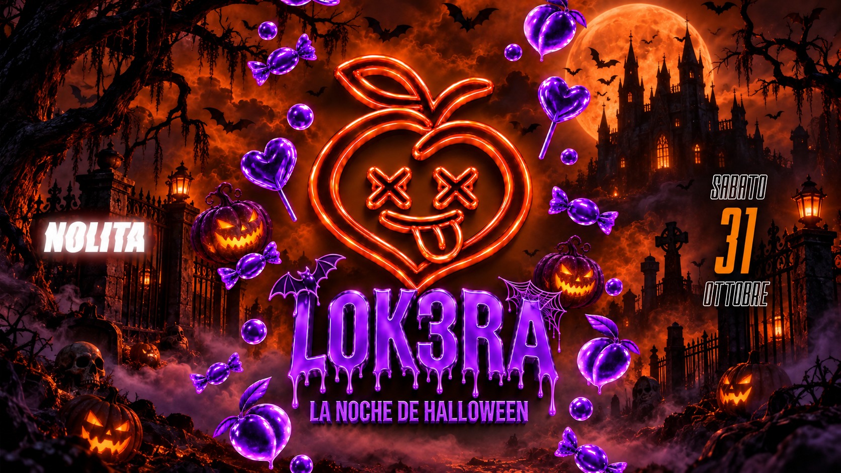 LOK3RA - La Noche De Halloween 🍑 Sabato 31 Ottobre