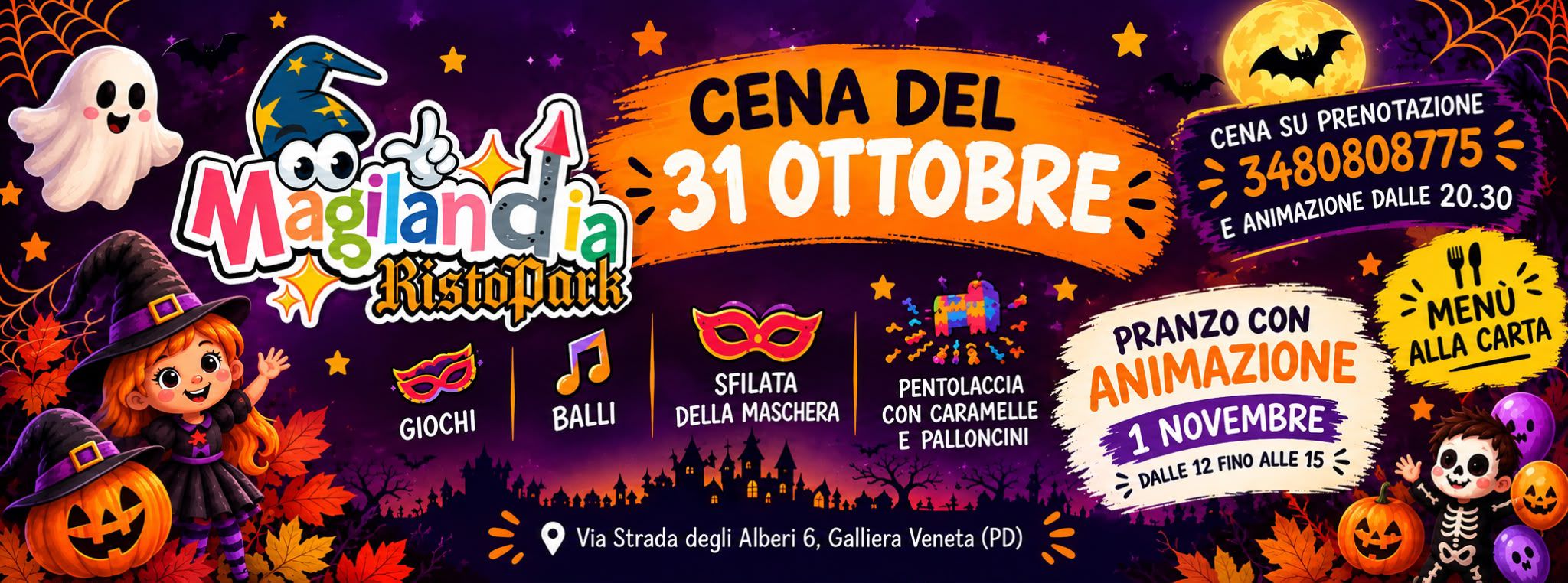 FESTA HALLOWEEN CENA E ANIMAZIONE A MAGILANDIA