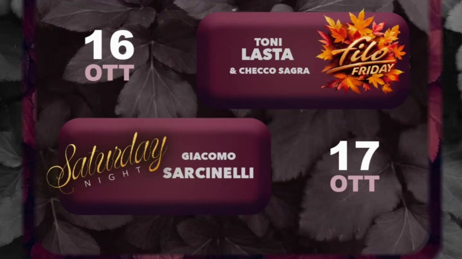 THIS WEEK AT FILO EVENTI