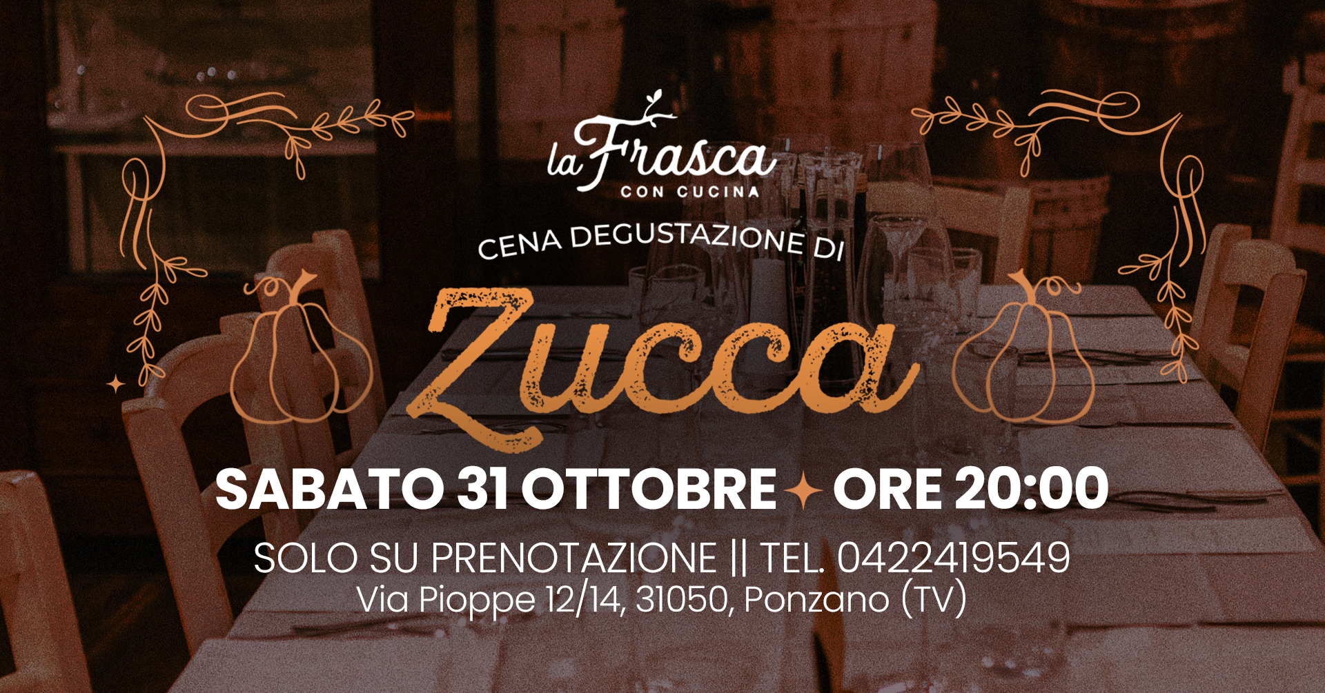 CENA DEGUSTAZIONE ZUCCA 🎃 31.10