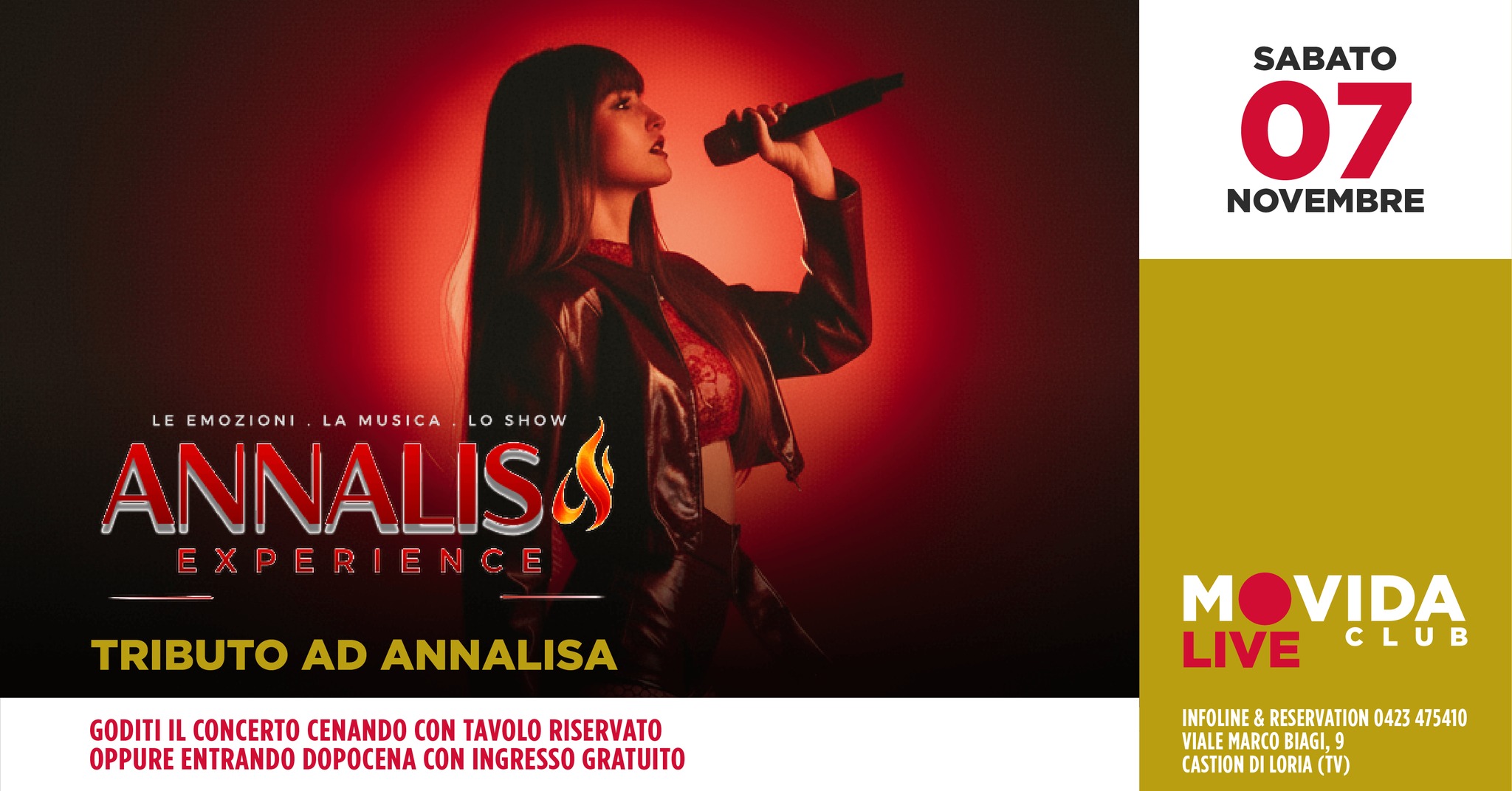 Movida Live Club w/ Annalisa Experience - Tributo ad Annalisa