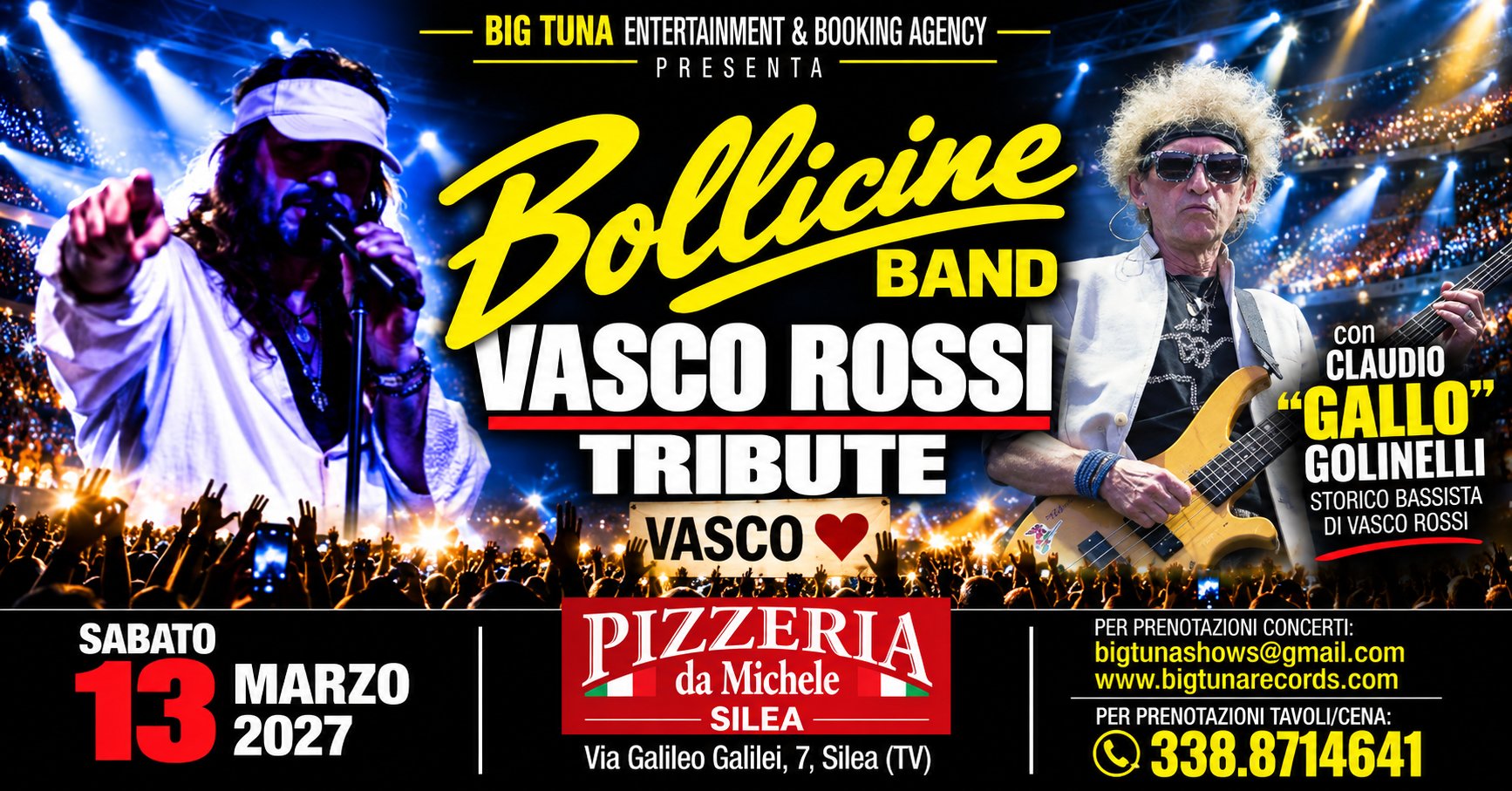 BOLLICINE - VASCO ROSSI TRIBUTE + IL GALLO CLAUDIO GOLINELLI LIVE