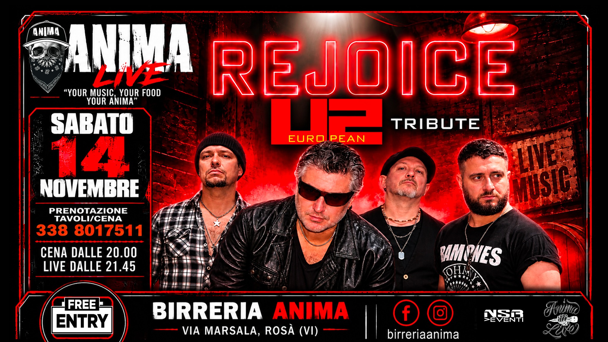 Rejoice - U2 European Tribute @𝐀𝐍𝐈𝐌𝐀 (𝐂𝐞𝐧𝐚+𝐋𝐢𝐯𝐞)